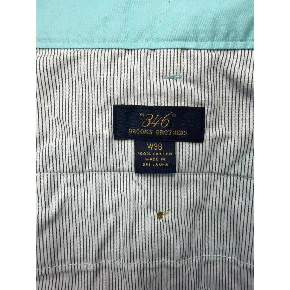 Brooks Brothers 346 Mens Light Blue Cotton Chino Shorts Size 36 Flat Front